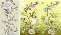 Flowers, butterflies, chicks, hens, bees, grasshoppers