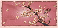 Magpies, plum blossom, the branch vector