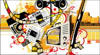 News Theme Vector material