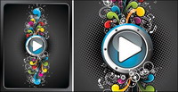 Play button, note vector