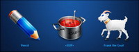 Users, roles, goat, pencils, soup, kitchen png icon
