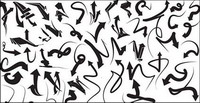 Series of black and white design elements vector material -5 (dynamic arrow)