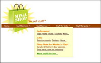 Drop-down menu based on jQuery effects code