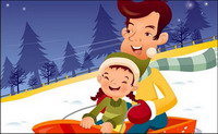 iClickart Cartoon Family illustrator vector material -15