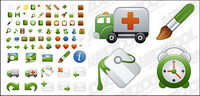 Milky series of exquisite green icon vector material