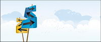 Blue sky and white clouds signs