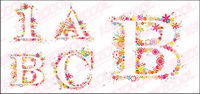 Colored flowers composed of letters