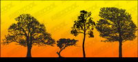 tree silhouettes vector material