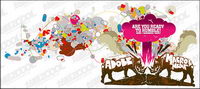 Rhino theme trend vector illustration