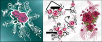 Rose theme pattern vector material