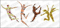 Flowers composed of people jumping