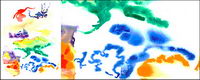 Before the ink watercolor picture material-012