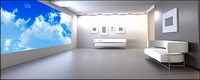 Pure white interior picture material