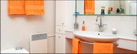 Fashion colors match the bathroom picture material