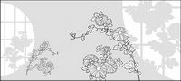 Vector line drawing of flowers-31(Chrysanthemum)