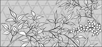 Vector line drawing of flowers-36