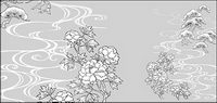 Line drawing of flowers -18
