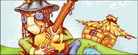 Stray singer vector illustrations material