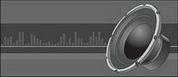 Stereo speakers vector material