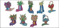 Vector illustration style floral material-1