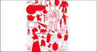 Astros, characters, design elements Vector