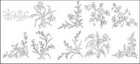 Flower type of line drawing vector diagram-3
