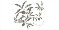 Fruit tree branches silhouettes vector material