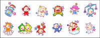 12 lovely constellation ai vector icon