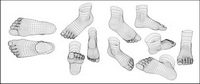 3d model of human feet vector style material