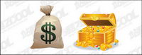 Wallet with the cash box vector material