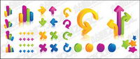 Three-dimensional vector graphics icon material