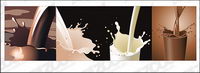 Dynamic milk coffee vector material