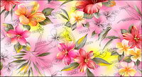 Hand-painted layered material fashion lily psd