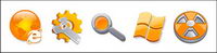 Grey three-dimensional crystal orange icon png