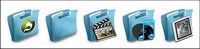 Portable blue folder icon transparent png