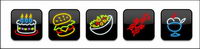 Neon lights cartoon style icon transparent png