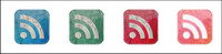 Retro-style feed icon png