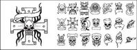 Cool skull element vector material