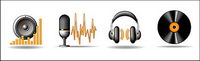 Vector theme music icon material