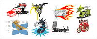 Vector series of pictorial material trend-3