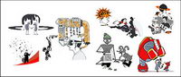 Vector series of pictorial material trend-4