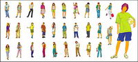 Leisure figures vector material