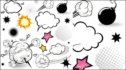 Cartoon-style mushroom cloud layer 01 - Vector