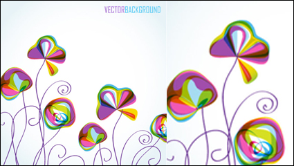 Colorful flower background pattern 04-- vector material