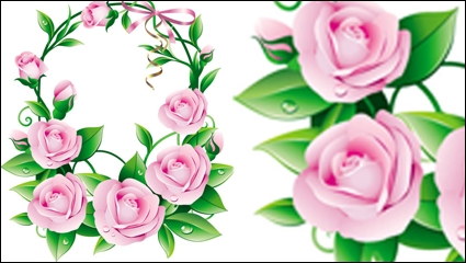 Beautiful flowers 05-- vector material