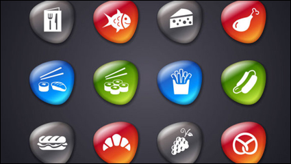 Smooth soft stone icon 02 - Vector material