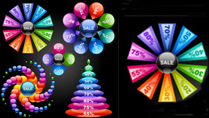 Colorful charts 02 - vector material