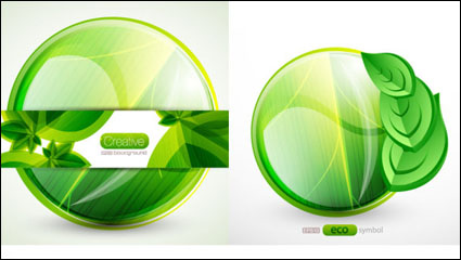 The green leafy tags vector material