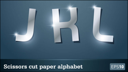 Star Paper-cut letters 01 - Vector material