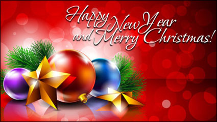 Beautiful Christmas decoration background 02 - vector material